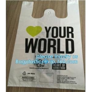 En13432 certified custom printed wholesale biodegradable compostable plastic pharmacy bag with singlet handle BAGS