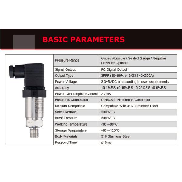 0-10v Liquid Level Pressure Transmitter 4 20ma Water Differential Pressure Transmitter