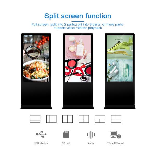 Standalone Touch Screen Digital Signage Android Compatible With 4cm Slim Body