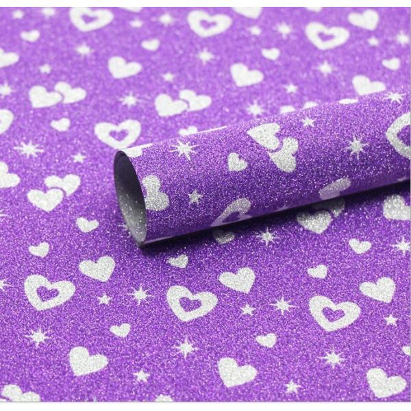 Quality 10um Gold Heart Glitter Gift Wrapping Paper For Ribbons Decoration wholesale