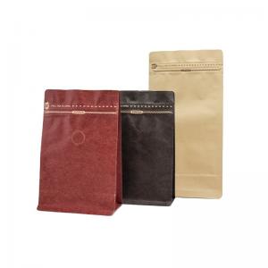 China 70gm 100gm Ziplockk Coffee Tea Packaging Mylar Roll Film Kraft Paper Coffee Bags on sale