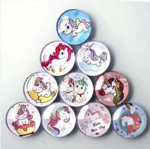 China Rubber PVC Promotional Business Gifts 3D Crystal Glass Round Souvenir Fridge Magnets on sale