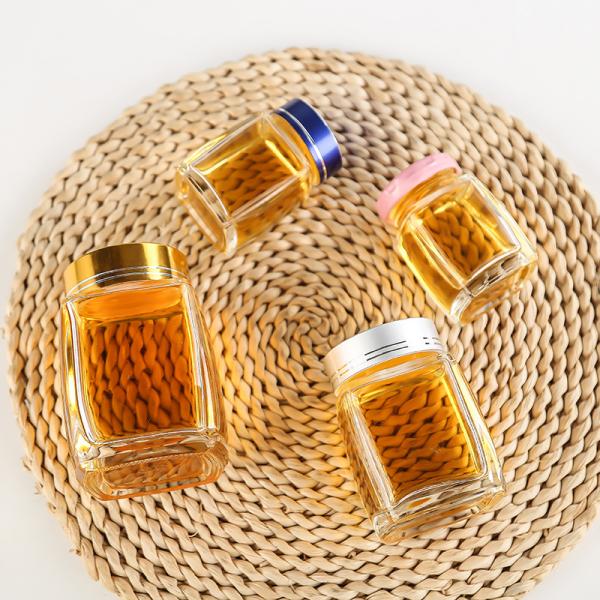 Thick Glass Storage Jars With Lids , Empty Square Glass Containers Easy To Clean