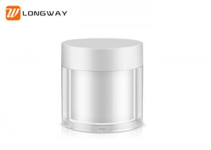 China Plastic cosmetic container/ double wall white plastic jar/breast tight cream jar on sale
