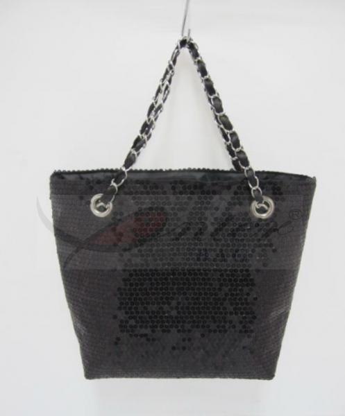 Quality Large Capacity Black Sequin Handbag / Black Sequin Shoulder Bags For Girls wholesale