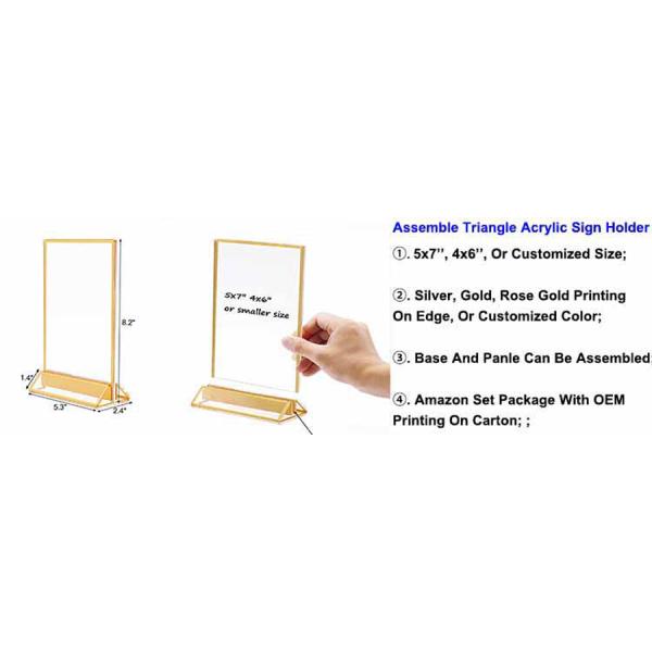 4 x 6 Triangle Shaped Poster Table Tent acrylic sign holder Wholesale