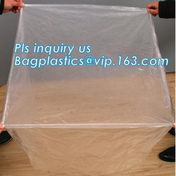 top covers clear plastic window covers printed pallet covers, Jumbo PE Plastic Type Reusable Pallet Cover, Gusseted Side