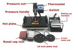 Cheap 5 in 1 Swing Heat Press Machine Digital T-shirt Heat Transfer  Sublimation Transfer Machine for Mug Cap Hat Plate Print for sale