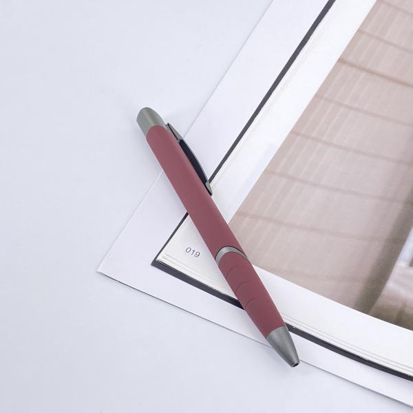 School Stationery Triangle Plastic Ball Pen Soft Coating Matt Ballpoint Pen With Logo