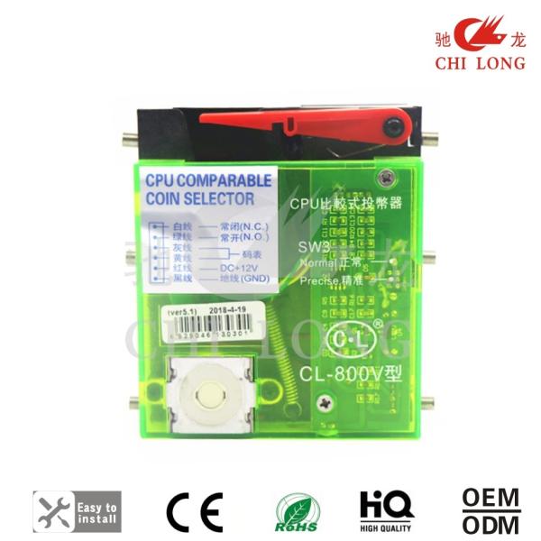 Vertical Inserting Cpu Coin Selector Plastic Panel With Self Testing Alarm