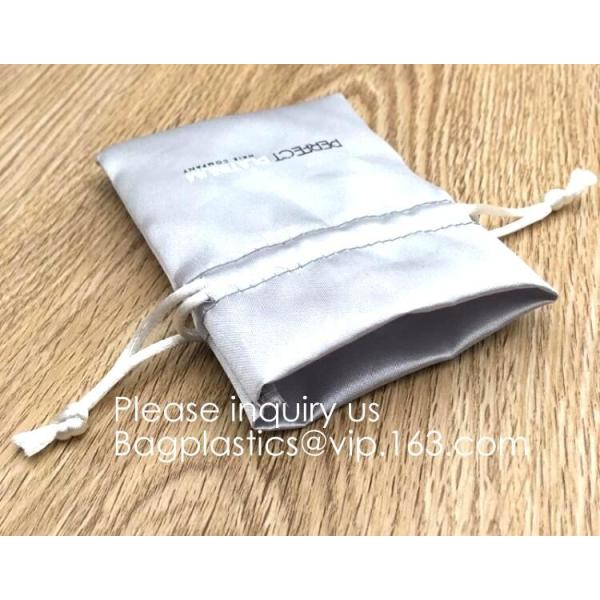 Soft And Shinny White Silk Drawstring Pouch,Nude Color Satin Drawstring Bag,Promotional Satin Cosmetic Bag, package pac