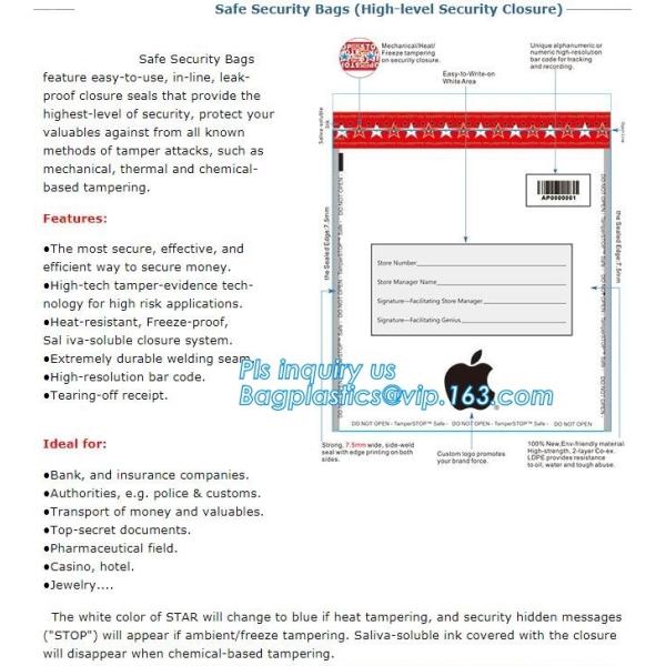 Evidence Paper Document Digital Opaque Bag, cash deposit bag, Security Bags Plastic Deposit PE Bag Cash Envelope Check S