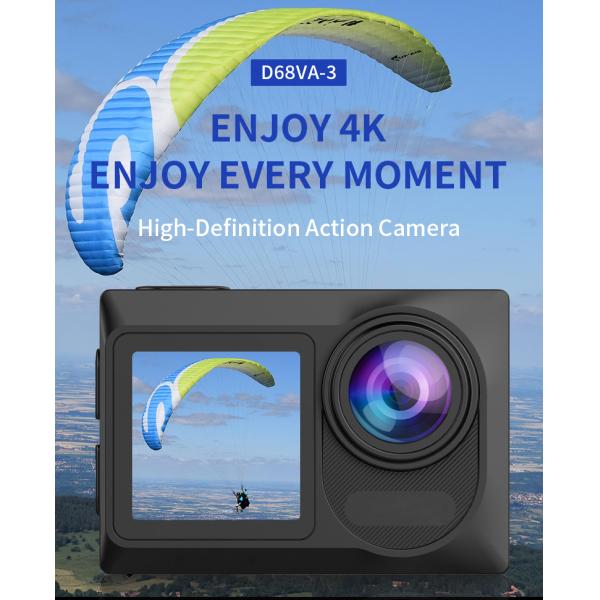 Waterproof 16mp Action Camera Hd 1080p Wifi , IMX179 4k Action Dual Screen Camera