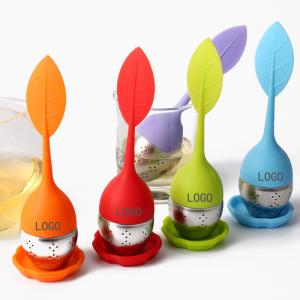Cheap SS Leaf Silicone Tea Infuser Silicone Household Products Heat Resistance for sale