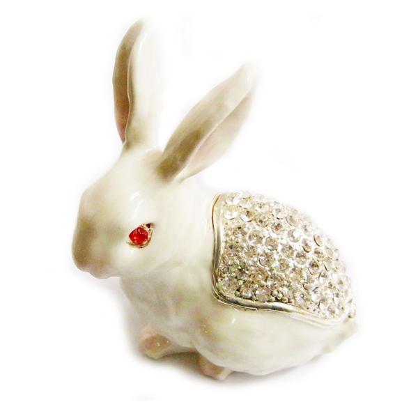 Crystals Easter Bunny Trinket Box Easter Rabbit Trinket Box Bejeweled Rabbit Trinket Jewelry Box Rabbit & Baby Gift