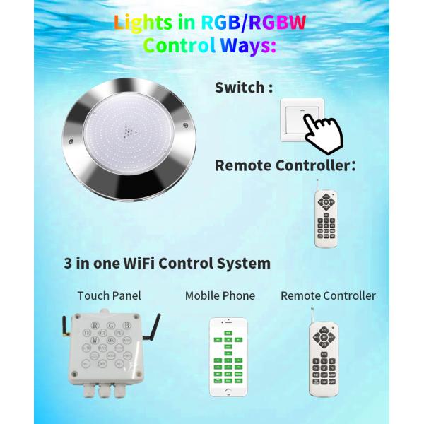 AISI 316LSS Concrete Pool Light 260MM Resin Filled IP68 35W 18W