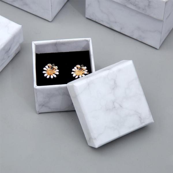 Unique Modern Gift Luxury Jewelry Packaging Cardboard Material Marble Patterned