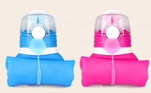 650ML Squeeze Silicone Water Bottle / Silicone Collapsible Water Bottle For Sport Use