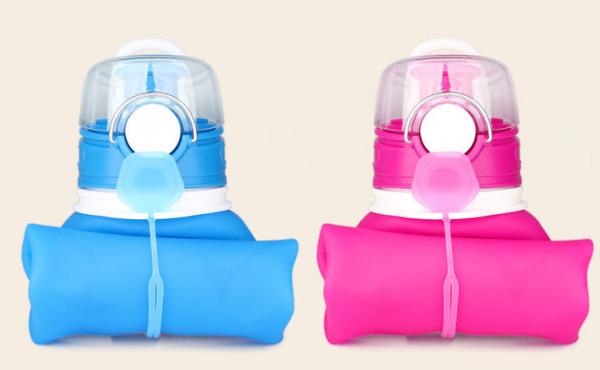 Quality 650ML Squeeze Silicone Water Bottle / Silicone Collapsible Water Bottle For Sport Use wholesale