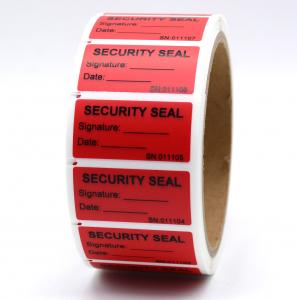 Cheap 90um 2mil Tamper Proof Security Stickers Red Matte Semi Transfer High Residue for sale