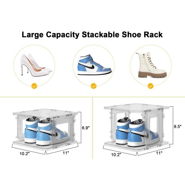 6 Tier Shoe Storage Acrylic Rack , Free Standing Acrylic Shoe Organizer For Closet