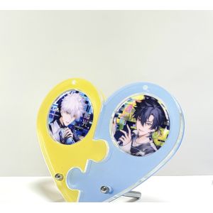 Stylish Heat-shape Acrylic Cartoon Figure Badge Holder Plexiglas Holder for