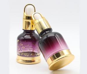 Cheap 20ml Cosmetics Glass Bottle Set Spraying Gradient Purple Aureate Base Tray for sale