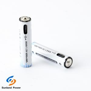 China 1.5V AAA Rechargeable Lithium Ion Cylindrical Battery With Type C Connector on sale