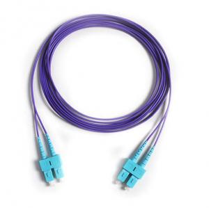 Cheap Corning Fiber SC/PC-SC/PC OM4 Duplex Purple Color Fibre Optic Patch Cord for sale