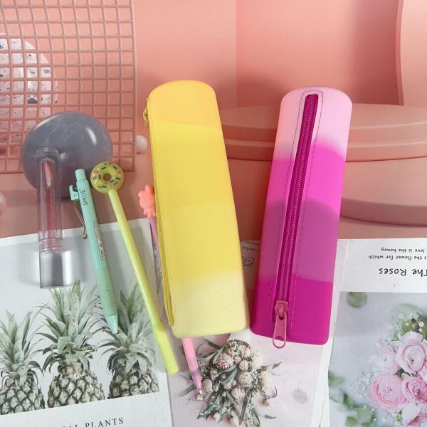 Stylish Silicone Pencil Pouch Portable and Waterproof Pen Bag for Office Supplies