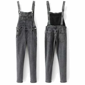 Cheap High quality black washed skinny denim overalls dungarees women for sale