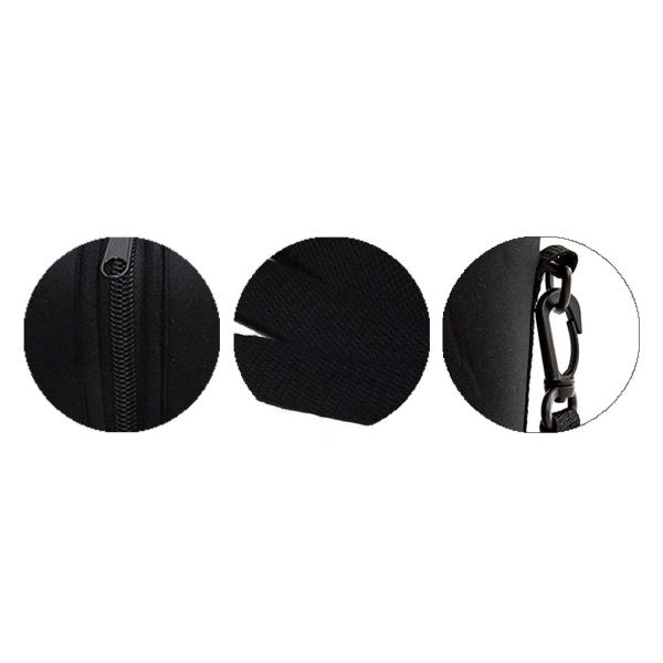 Black Printed Zipper Neoprene Can Sleeve Washable Cup Cooler Bag