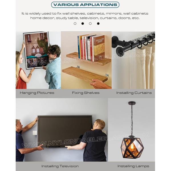 Expandable Plastic Wall Plugs (Screw Anchors, Drywall Anchors) Gray, Red or Blue Ø10 x 50mm 100pcs with Ø6~8mm Screws for Home Decor