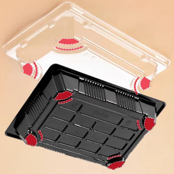 Degradable PET Sushi Packaging Box Disposable Sushi Rectangular Takeaway Japanese Sashimi Packaging Box