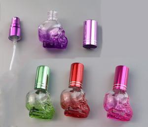 Cheap 15ml Skull Shaped Empty Nail Polish Glass Bottles Spray Gradient Color for sale