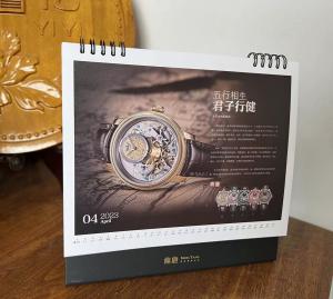 Cheap Customized Foil Stamping Printable Desk Calendar Double Sided 250g for sale