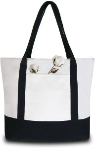 Cheap Cotton Canvas Tote Shoulder Bags Boat Bag Ladies Canvas Blank Tote Bag With Pocket for sale
