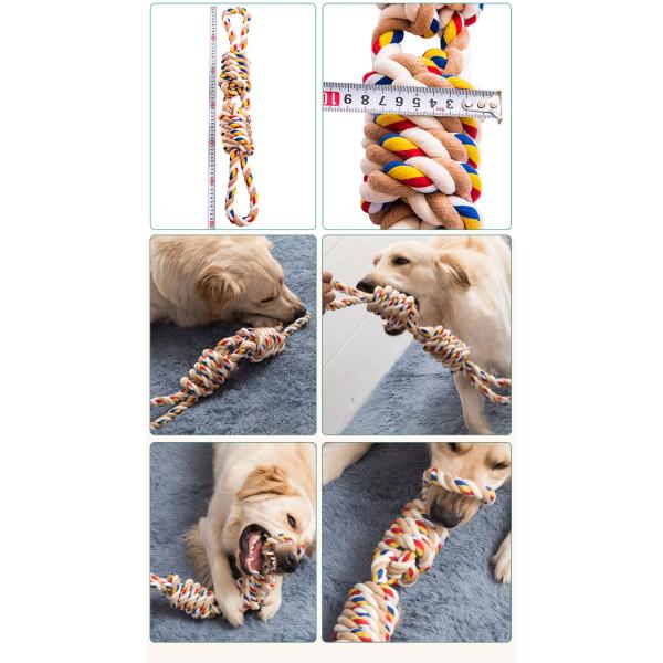 Dog Toy Pet Cotton Rope Toy Tough Rope Mixed Color Fun and Durable for Active Pets