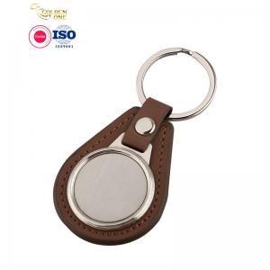 Cheap Metal Laser Engraving Key Chain ,  Genuine PU Leather Blank Key Chain for sale