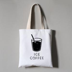 Cheap Wholesale Fashion School Custom Printing Logo Canvas Handbag For Women ,Cotton Shoulder Tote Shopping Bag for sale