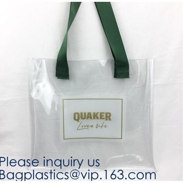 Custom Clear Transparent Holographic Iridescent Ladies Vinyl Tpu Shopper Women Shopping Tote Bag Garment Bags,Storange