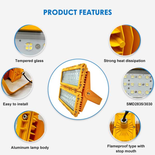 WF2 Portable Explosion Proof Lighting Fixtures 200W IP65 Hazardous Location Light Fixtures for Coal Mines and Oil Fields