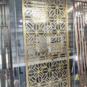China Titanium Gold Chinese Lattice Stainless Steel Room Divider Partition 201 304 316 on sale