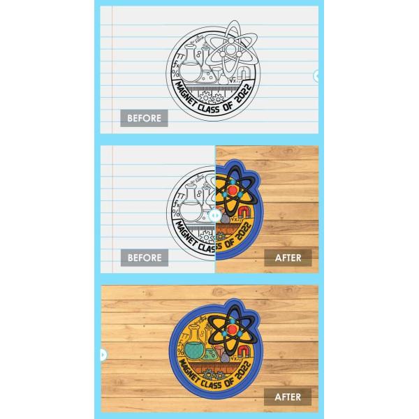 Multi Color Dye Sublimation Patch Embroidery Laser Cut Border For Hats