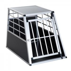 Cheap Lockable MDF Heavy Duty Aluminum Dog Travel Box For Large Dog Car Transport Cage for sale