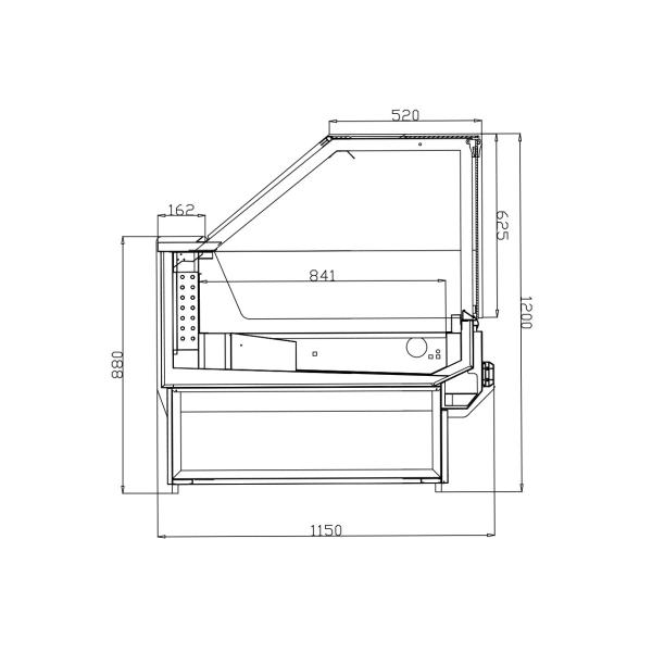 VENTILATED COOLING REFRIGERATED FOOD SHOWCASES WITH BACK STORAGE CABINETS