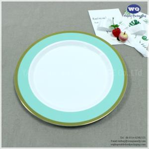 Cheap Disposable 7.5 Inch 10Inch PS Plastic Dinner Plate,Golden Rim Plate,Plastic Dinner Plates,Durable Plastic Plates Seller for sale