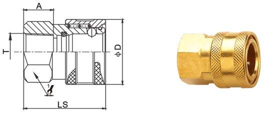 Valveless Structure High Flow Coupler Brass / SS304 LSQ-RD Interchange With NITTO TSP