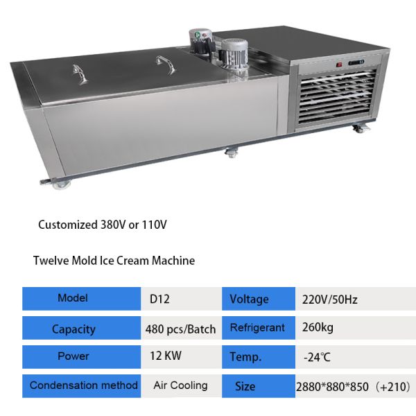 Electric Power Source 318V Industrial Ice Cream Maker Machine Complete Production Line