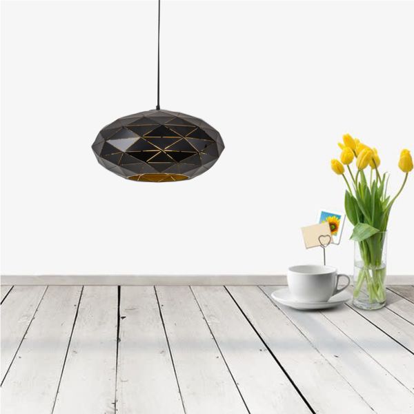 Metal Black And White Modern Suspended Pendant Light